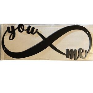 NEW in box: You & Me Black Infinity Metal Wall Decor 17”